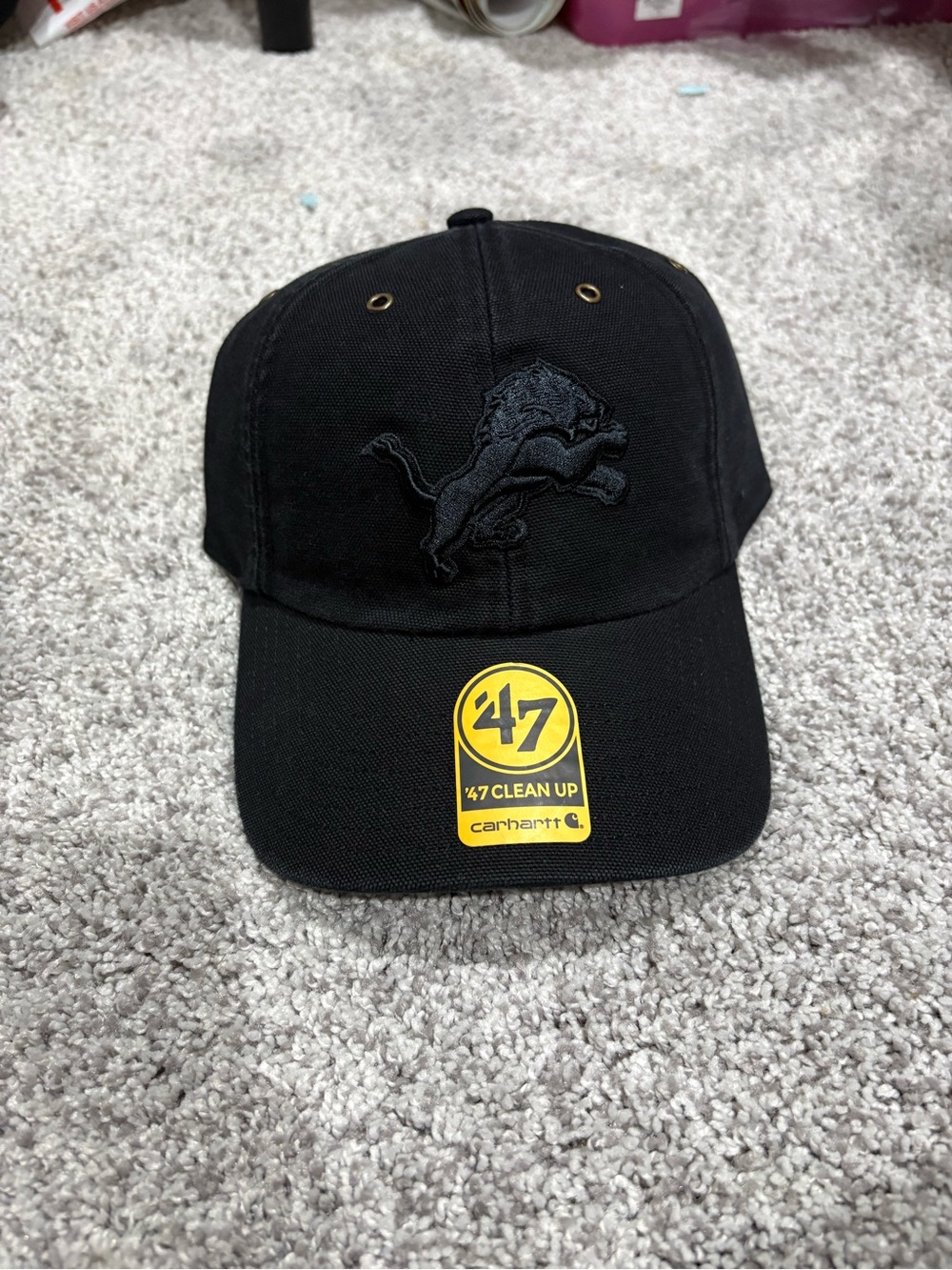 Carhartt Black Detroit Lions Embroidered '47 Clean Up Cap